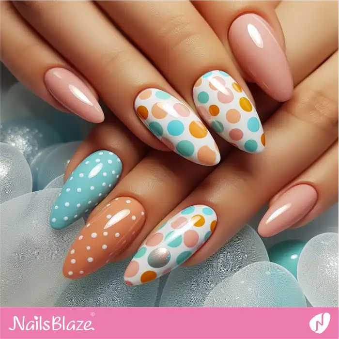 Easter Nails with Small and Large Polka Dots | Easter Nails - NB3517